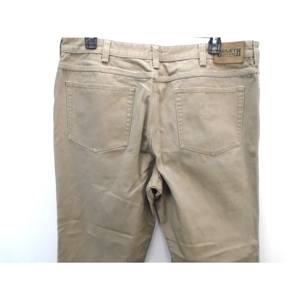 Duluth Trading Pants Mens Size 40x30 Beige Fire Hose Straight Leg Fend of Finish - Picture 9 of 11
